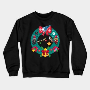 Final Fantasy 7 Christmas Wreath Pixel Art Crewneck Sweatshirt